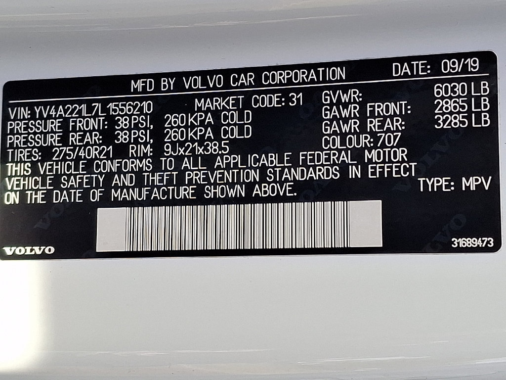 Used 2020 Volvo XC90 T6 Inscription w/ Protection Package Premier AWD/4WD image 29