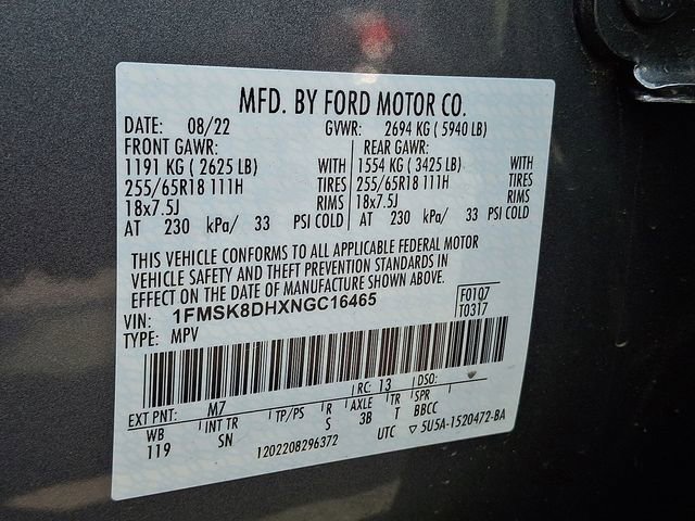 Certified 2022 Ford Explorer XLT w/ Equipment Group 202A AWD/4WD image 27