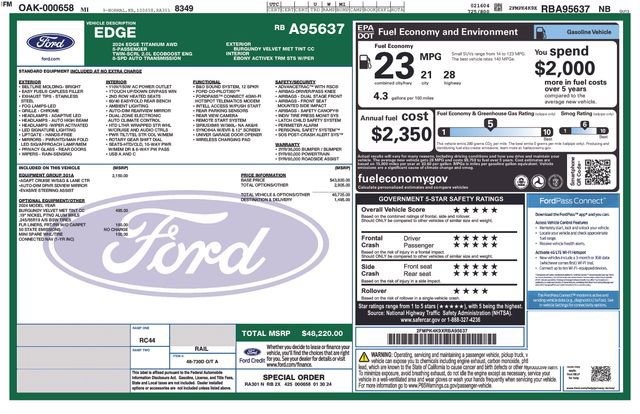 Certified 2024 Ford Edge Titanium w/ Equipment Group 301A image 39