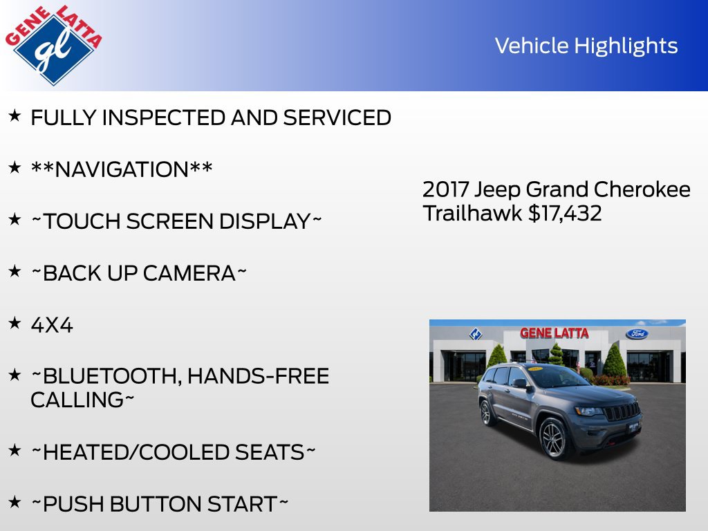 Used 2017 Jeep Grand Cherokee Trailhawk AWD/4WD image 33