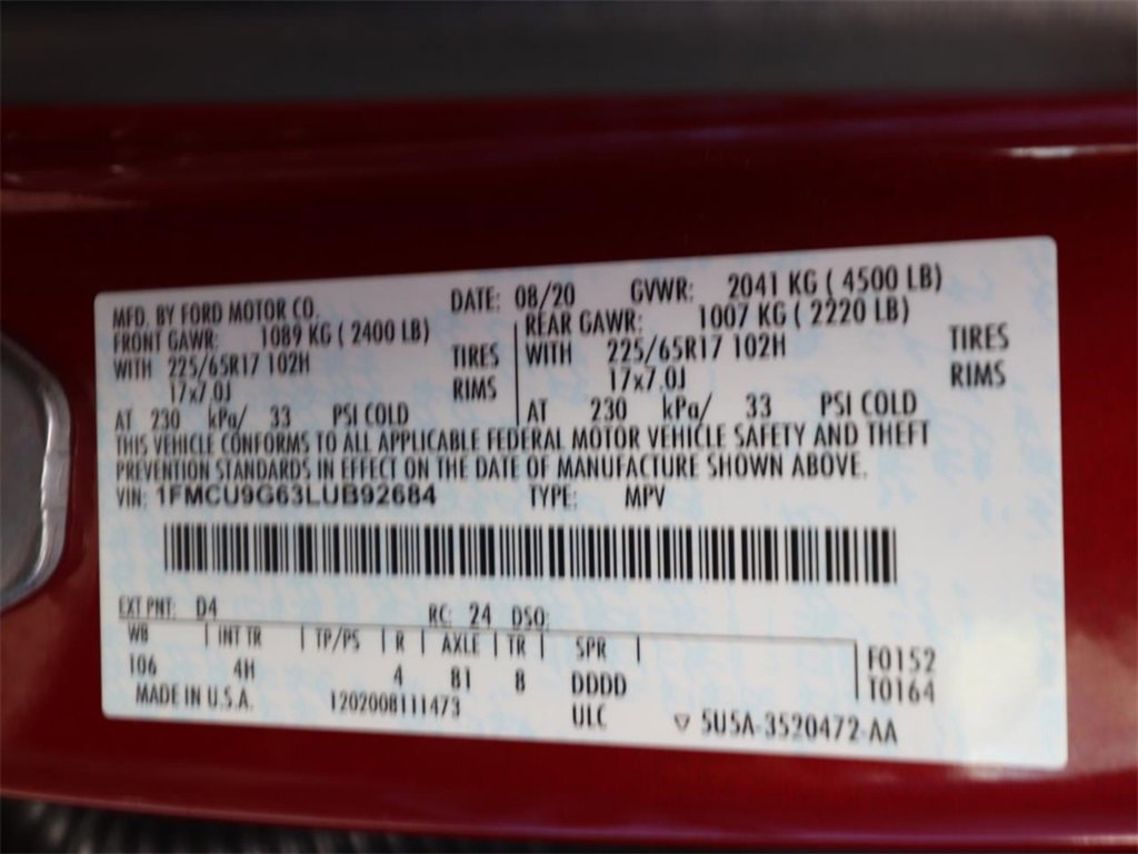 Certified 2020 Ford Escape SE image 22