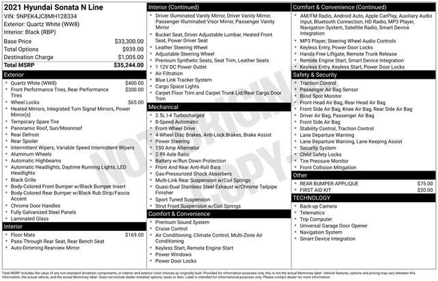 Used 2021 Hyundai Sonata N Line image 10