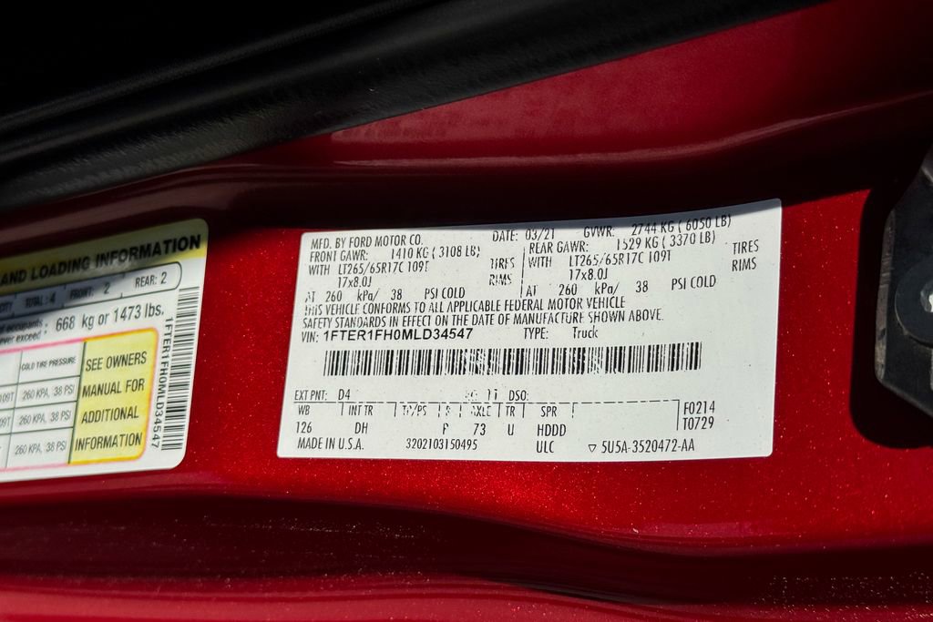 Certified 2021 Ford Ranger Lariat w/ Equipment Group 501A High AWD/4WD image 19