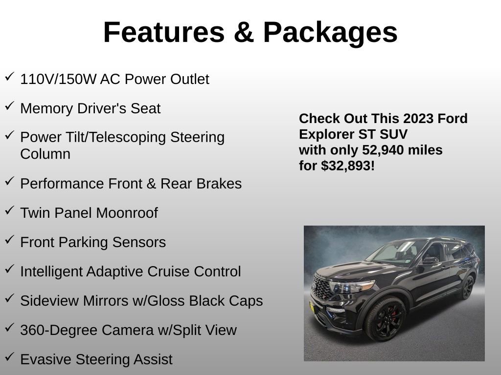 Certified 2023 Ford Explorer ST w/ Equipment Group 401A AWD/4WD image 8