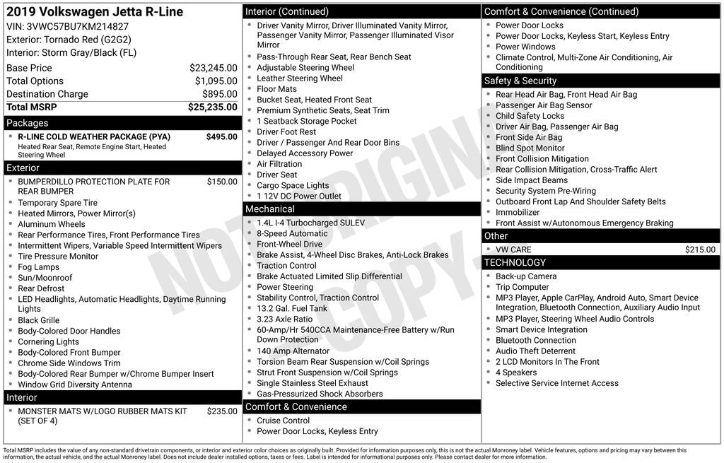 Used 2019 Volkswagen Jetta R-Line w/ R-Line Cold Weather Package FWD image 36
