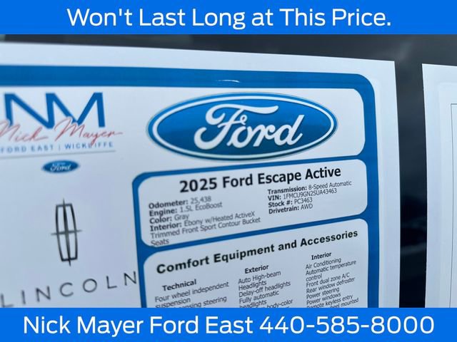 Certified 2025 Ford Escape Active AWD/4WD image 28