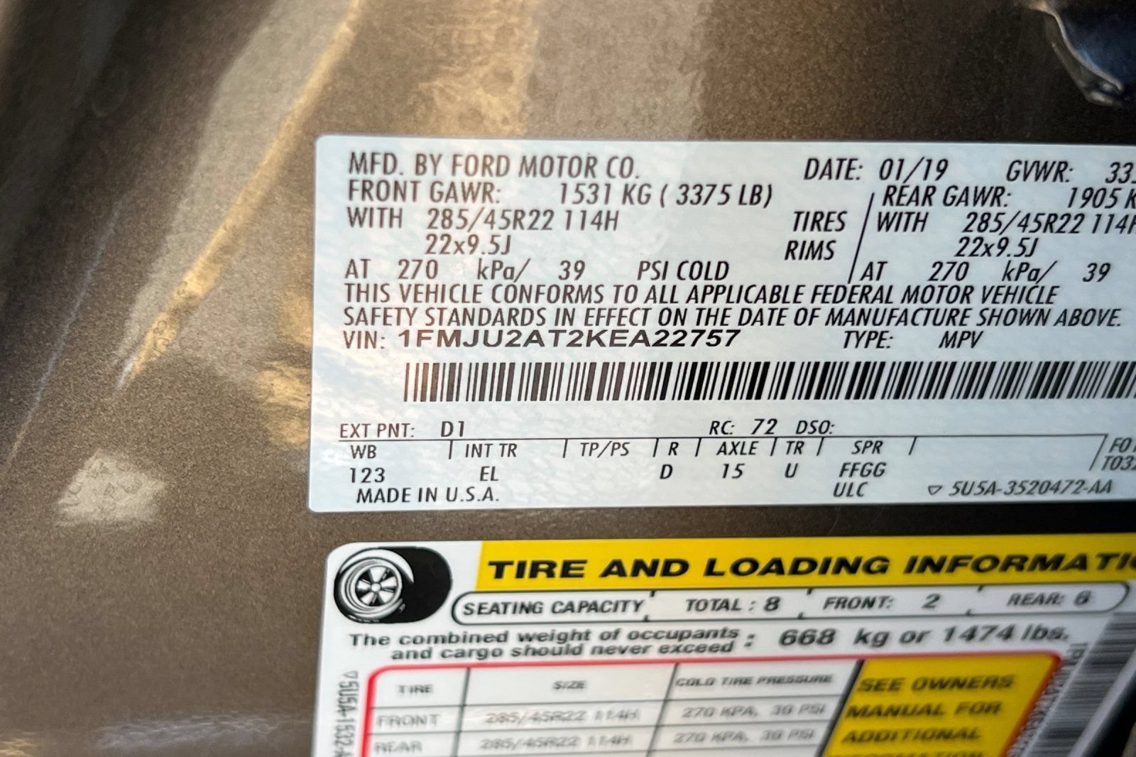Certified 2019 Ford Expedition Limited w/ Equipment Group 302A AWD/4WD image 54