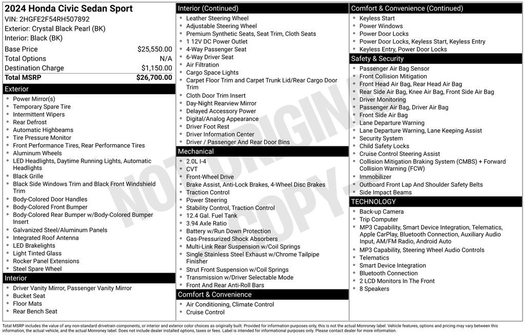Used 2024 Honda Civic Sport image 3