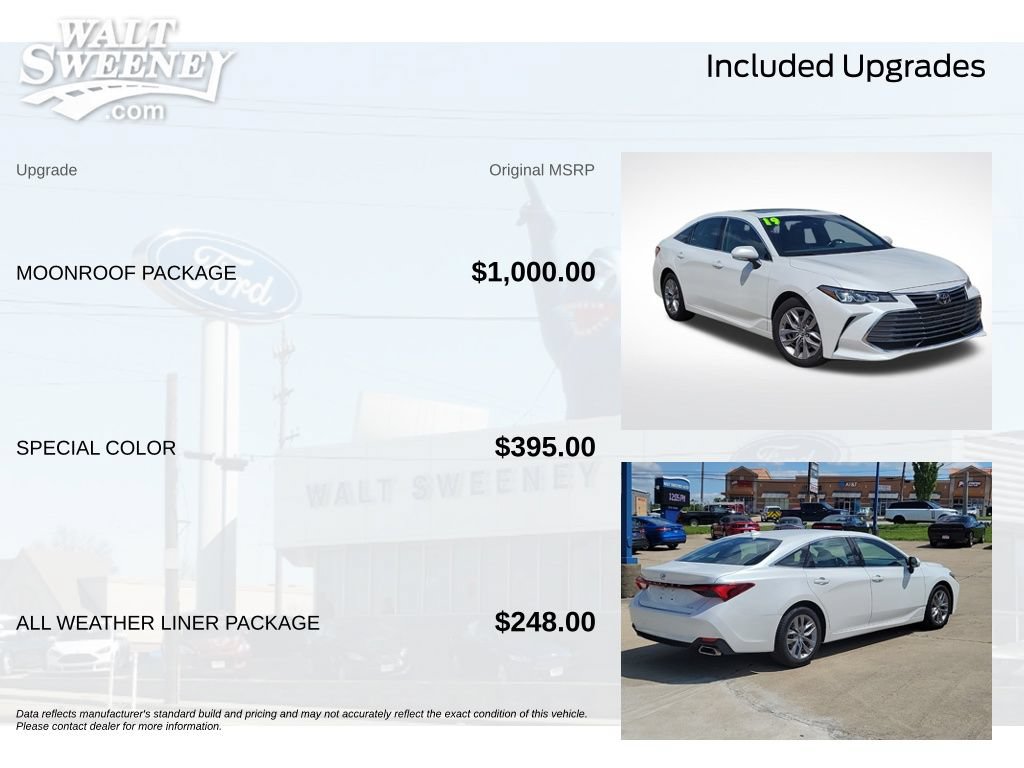 Used 2019 Toyota Avalon XLE w/ Moonroof Package FWD image 12