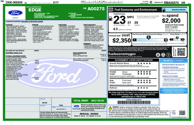 Certified 2024 Ford Edge SEL w/ Convenience Package AWD/4WD image 3