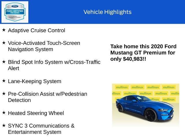 Certified 2020 Ford Mustang GT Premium w/ Equipment Group 401A RWD image 19