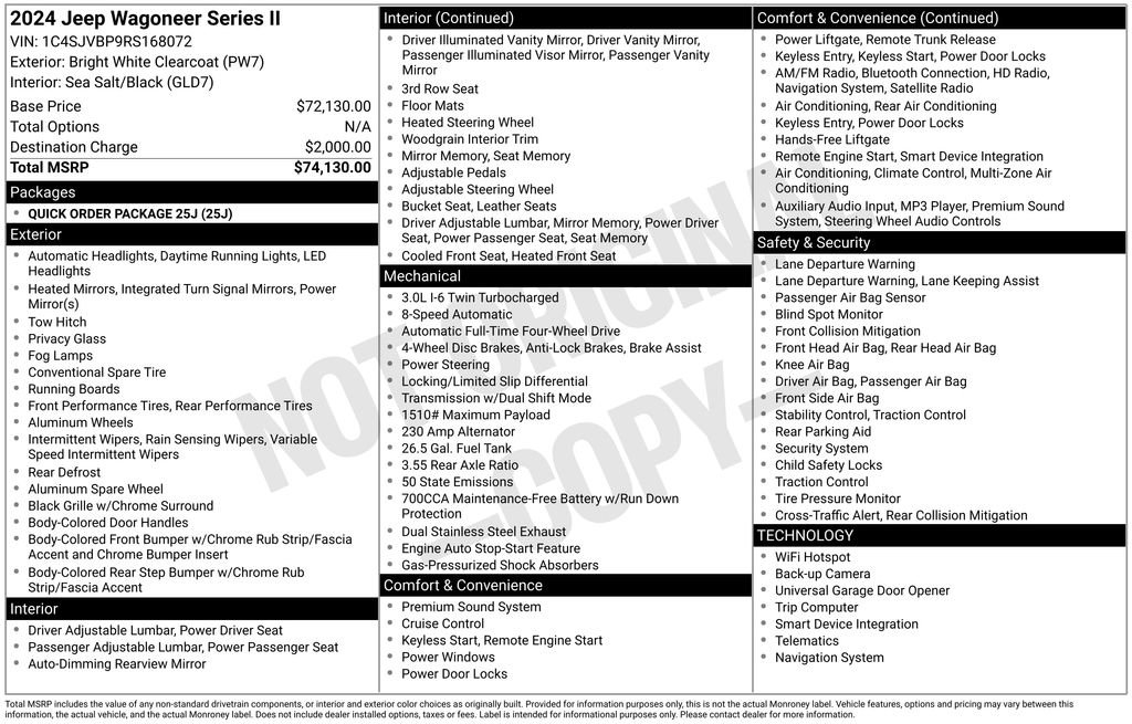 Used 2024 Jeep Wagoneer Series II image 58