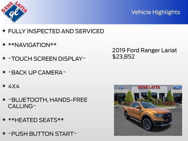 Certified 2019 Ford Ranger Lariat w/ Equipment Group 501A Mid AWD/4WD image 33