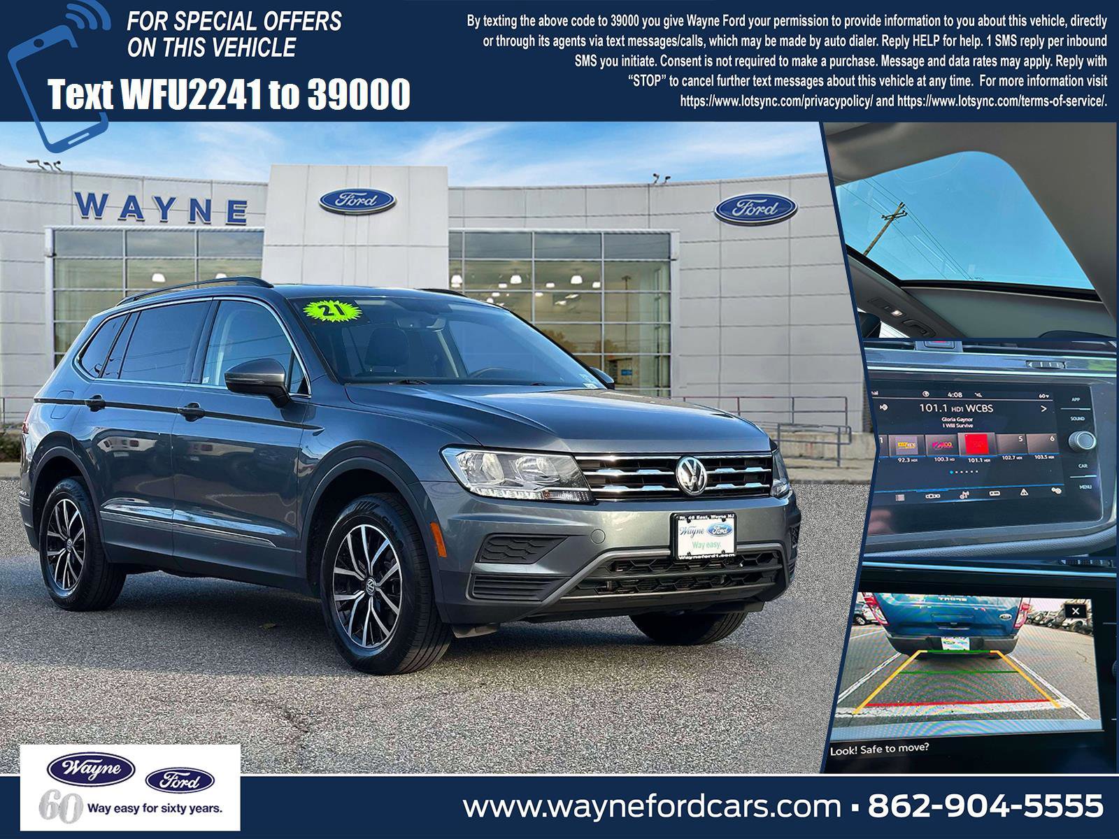Used 2021 Volkswagen Tiguan SE w/ Panoramic Sunroof Package image 6