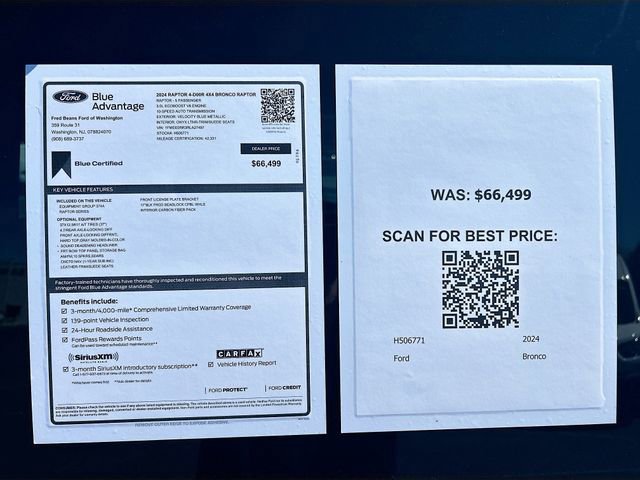 Certified 2024 Ford Bronco Raptor w/ Interior Carbon Fiber Pack 6 AWD/4WD image 36