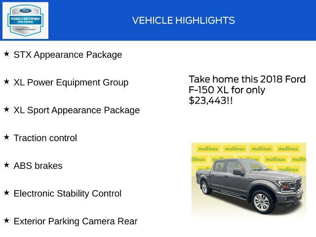 Certified 2018 Ford F150 XL w/ Equipment Group 101A Mid image 18