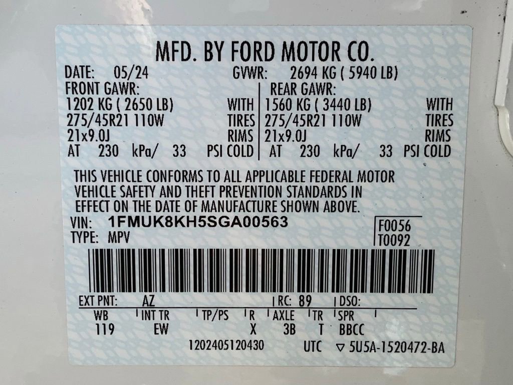 Certified 2025 Ford Explorer ST-Line w/ Premium Package image 58