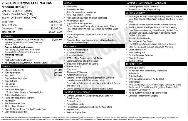Used 2026 GMC Canyon AT4 w/ Nightfall Essentials Package AWD/4WD image 28