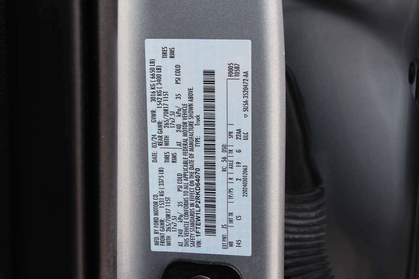 Certified 2024 Ford F150 XL w/ Equipment Group 103A High AWD/4WD image 31