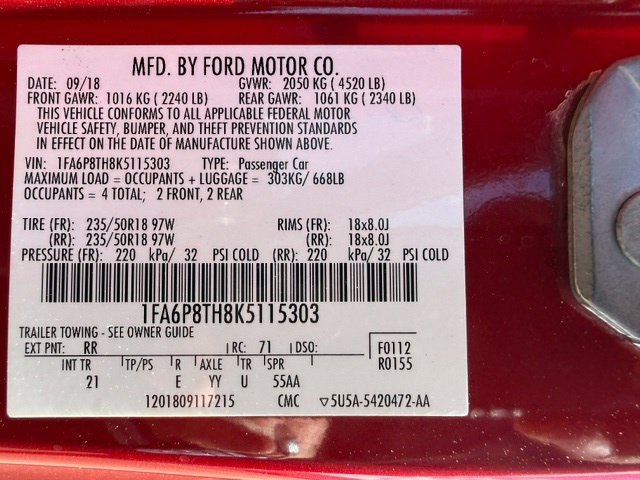 Certified 2019 Ford Mustang Coupe w/ Equipment Group 101A RWD image 43