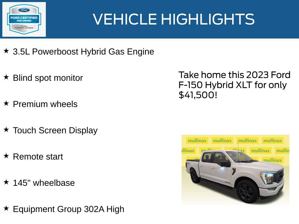 Certified 2023 Ford F150 XLT w/ Equipment Group 302A High image 23