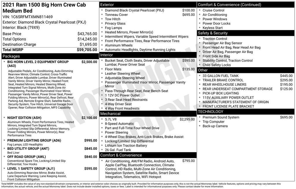 Used 2021 RAM 1500 Big Horn AWD/4WD image 37
