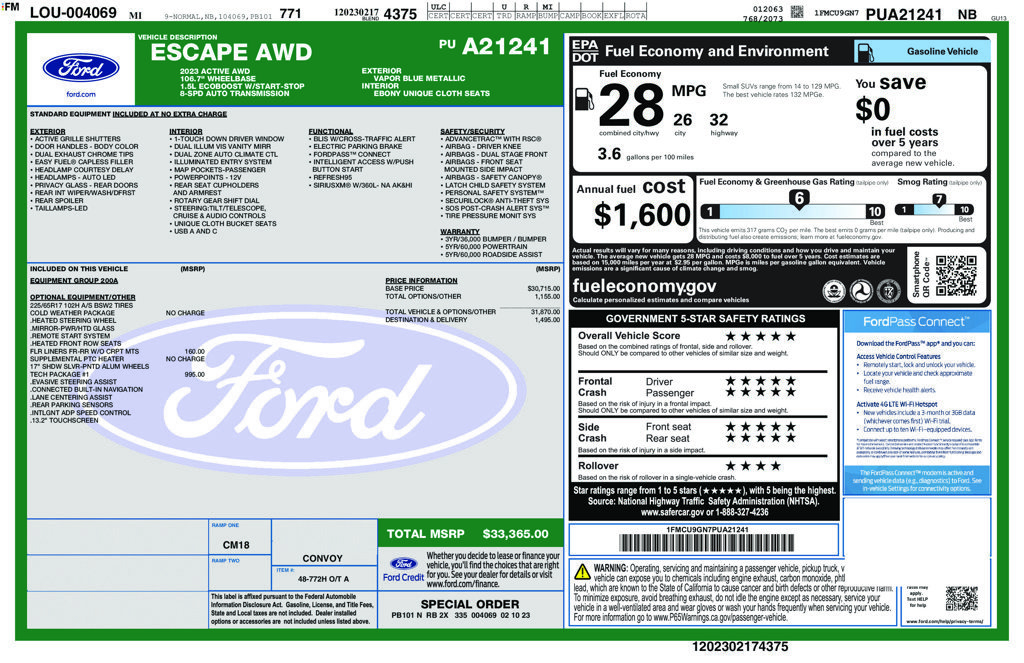 Certified 2023 Ford Escape Active w/ Tech Pack #1 AWD/4WD image 28