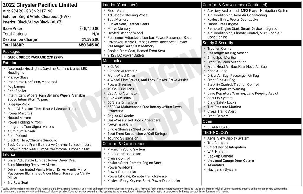 Used 2022 Chrysler Pacifica Limited image 66