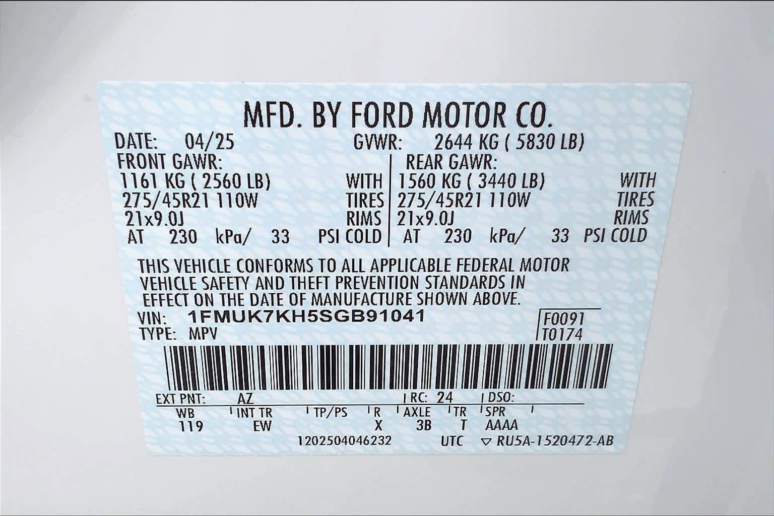 Certified 2025 Ford Explorer ST-Line w/ Premium Package RWD image 33