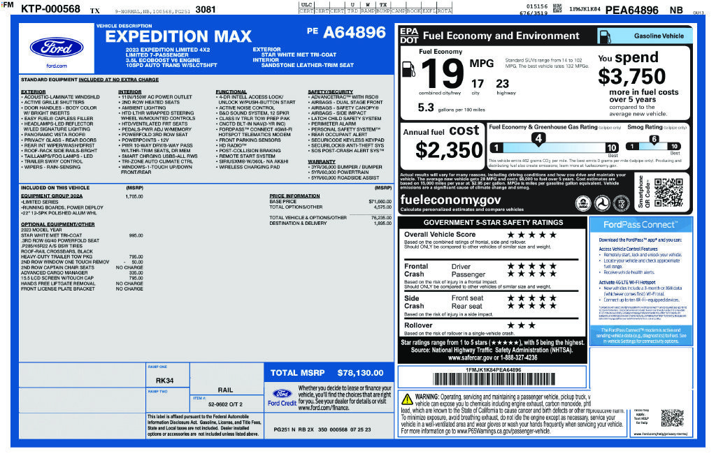 Certified 2023 Ford Expedition Max Limited RWD image 40