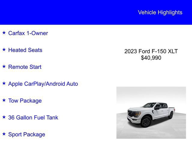 Certified 2023 Ford F150 XLT w/ Equipment Group 302A High image 6