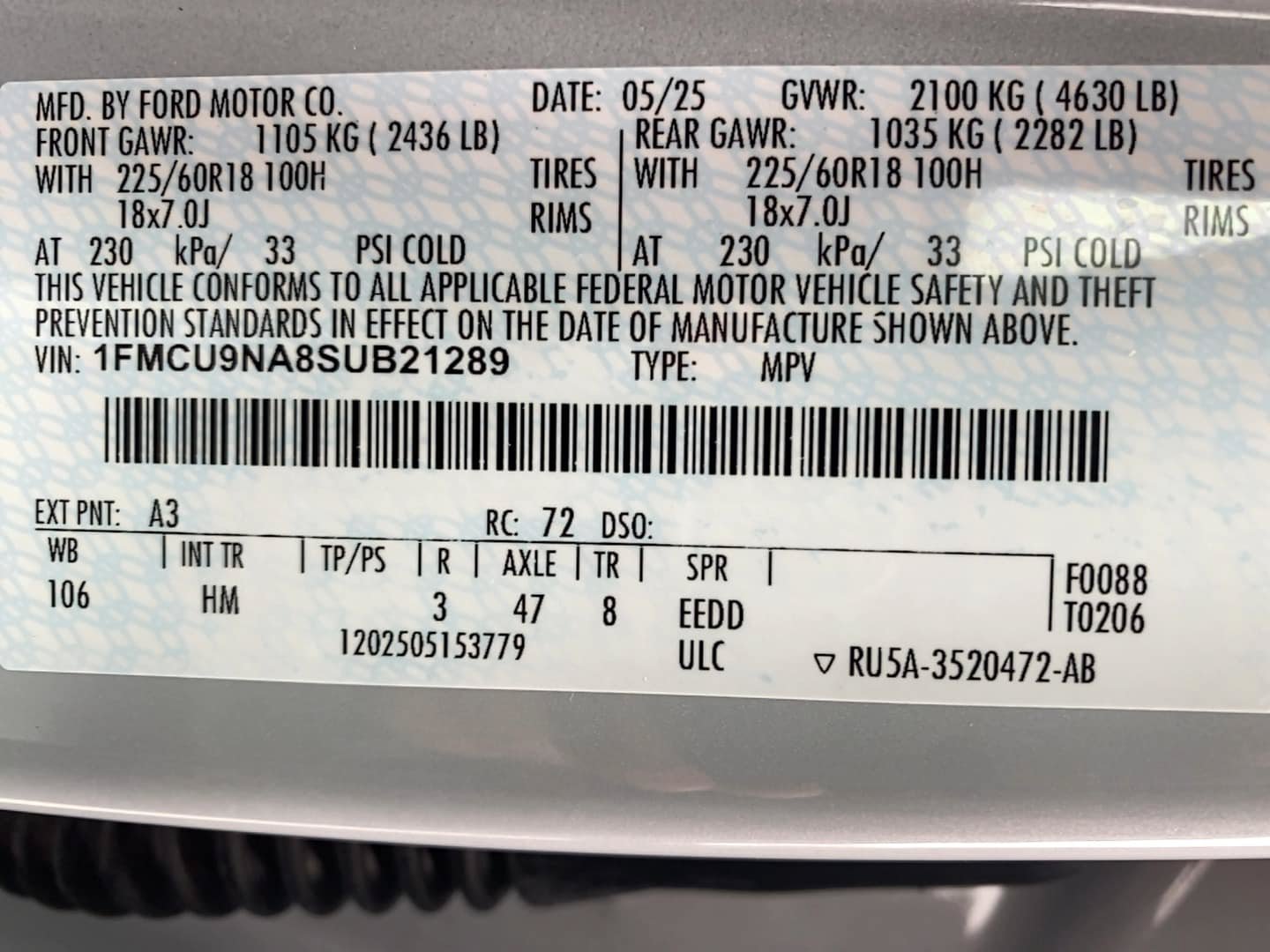 Certified 2025 Ford Escape ST-Line Select AWD/4WD image 21