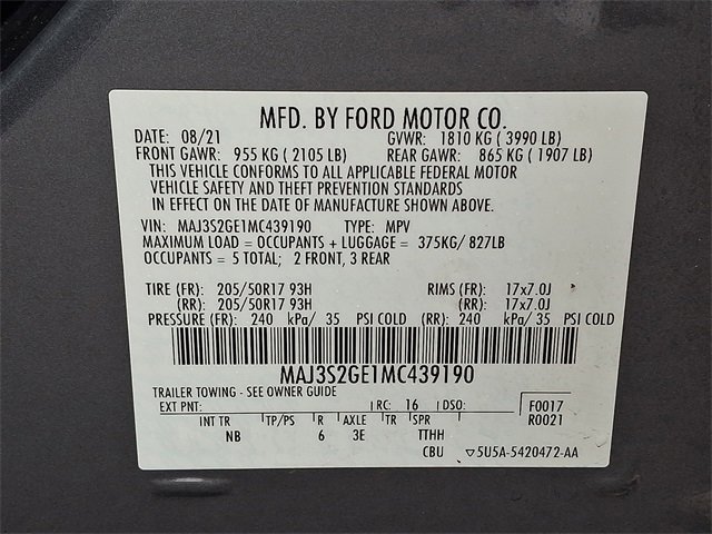 Certified 2021 Ford EcoSport SE w/ SE Convenience Package image 26