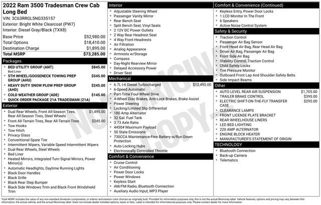 Used 2022 RAM 3500 Tradesman w/ Bed Utility Group image 34