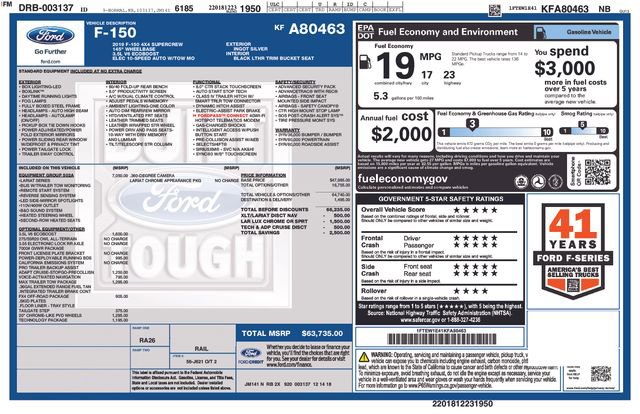 Certified 2019 Ford F150 Lariat w/ Equipment Group 502A Luxury AWD/4WD image 37