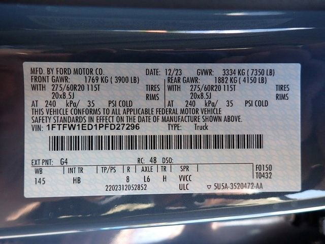 Certified 2023 Ford F150 Lariat w/ Equipment Group 502A High AWD/4WD image 24