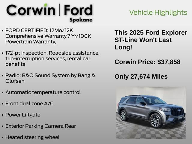 Certified 2025 Ford Explorer ST-Line image 12