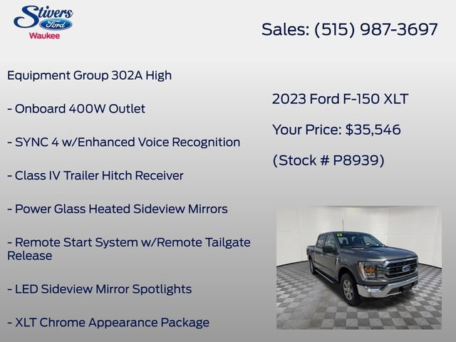 Certified 2023 Ford F150 XLT w/ Equipment Group 302A High image 11
