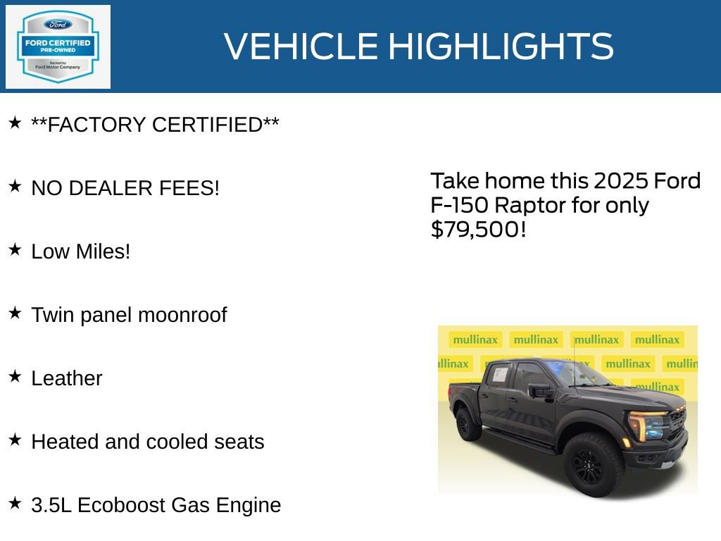Certified 2025 Ford F150 Raptor AWD/4WD image 11