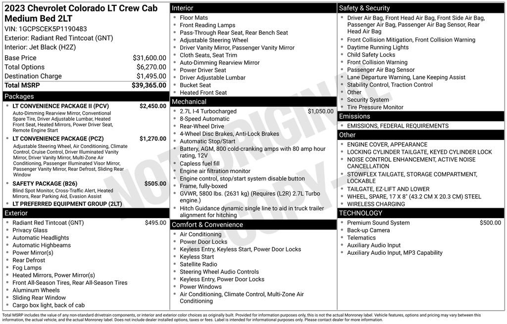 Used 2023 Chevrolet Colorado LT w/ LT Convenience Package II image 7