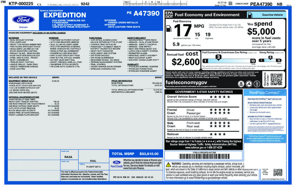 Certified 2023 Ford Expedition Timberline AWD/4WD image 3