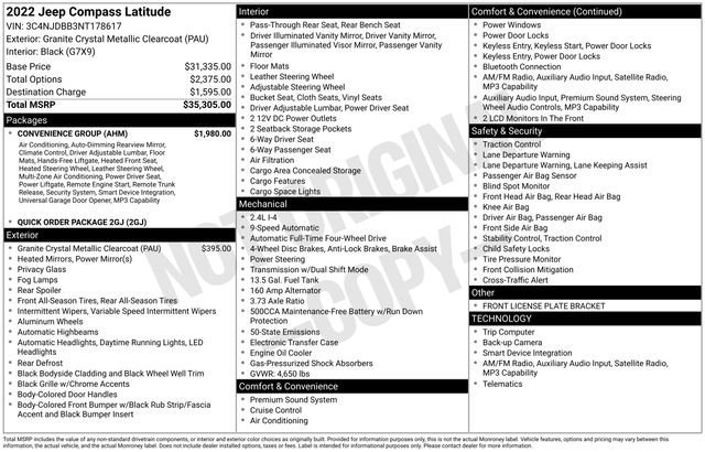 Used 2022 Jeep Compass Latitude w/ Convenience Group image 37