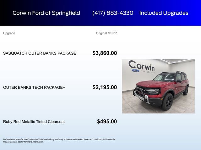 Certified 2026 Ford Bronco Sport Outer Banks w/ Sasquatch Outer Banks Package image 9