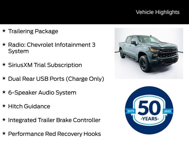 Used 2025 Chevrolet Silverado 1500 Custom Trail Boss w/ LPO, Dark Essentials Package AWD/4WD image 11