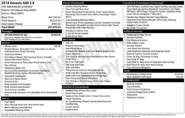 Used 2018 Genesis G80 3.8 w/ Option Group 02 image 7