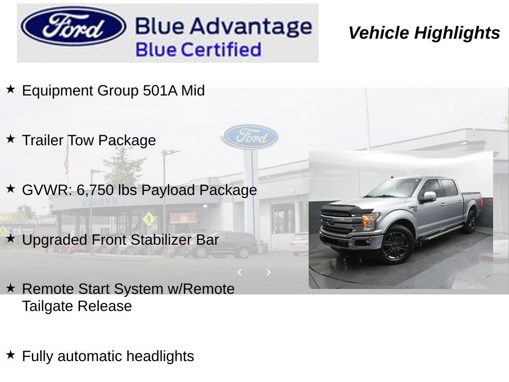Certified 2020 Ford F150 Lariat w/ Equipment Group 501A Mid RWD image 19