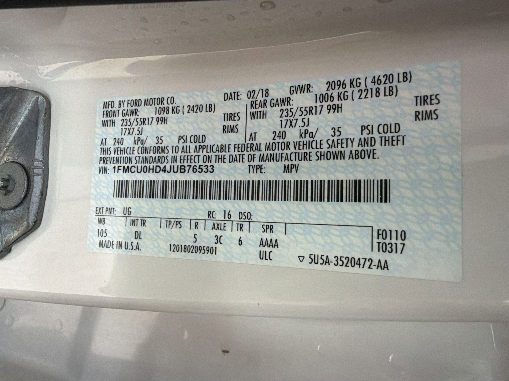 Certified 2018 Ford Escape SEL FWD image 20