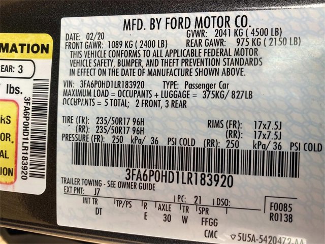 Certified 2020 Ford Fusion SE image 28