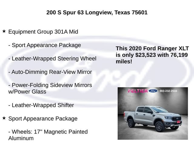 Certified 2020 Ford Ranger XLT w/ Equipment Group 301A Mid RWD image 5