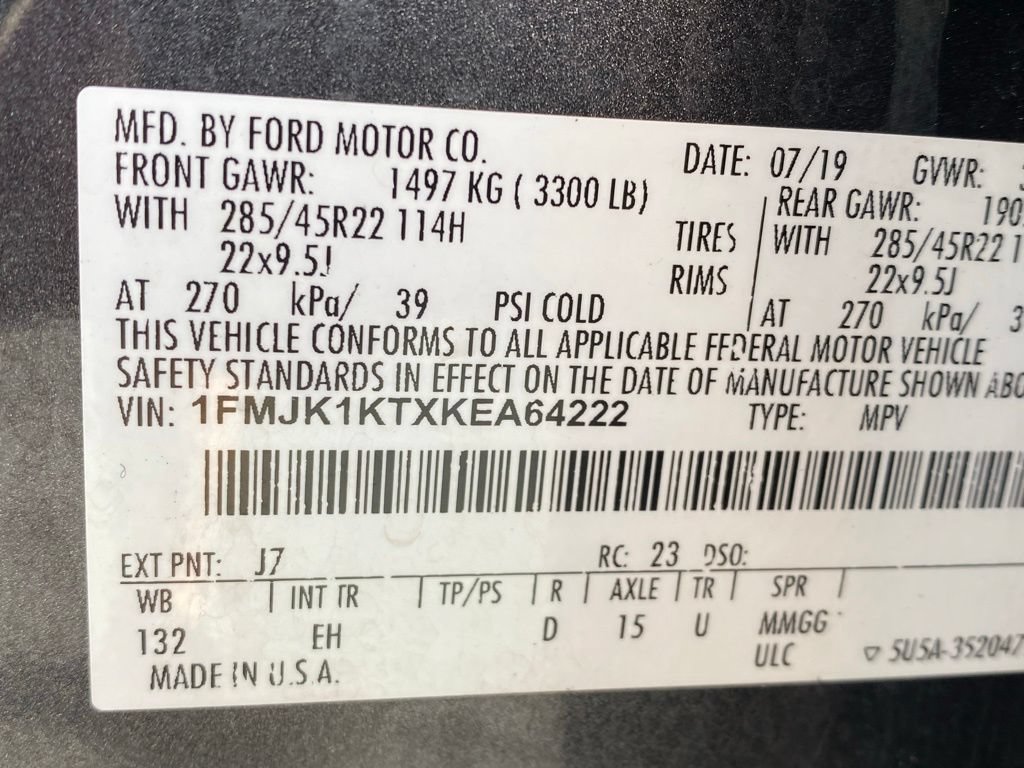 Certified 2019 Ford Expedition Max Limited w/ Equipment Group 302A RWD image 33